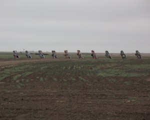 Cadillac Ranch from road Cadillac Ranch from road