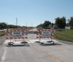 Road closed, somewhere in MO.
