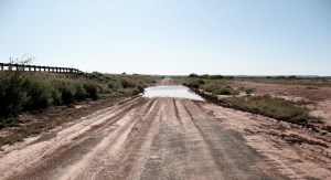 Washed out road west of Palomas, NM